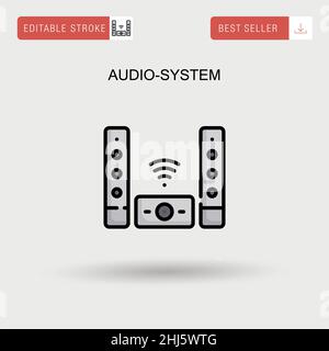 Einfaches Vektorsymbol für das Audiosystem. Stock Vektor