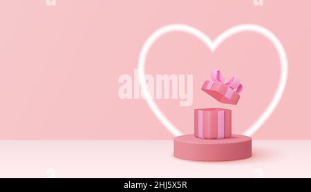 Podium mit Herz Stock Vektor