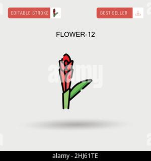 Flower-12 einfaches Vektor-Symbol. Stock Vektor