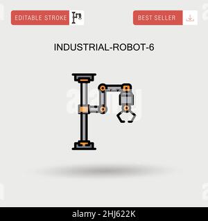 Industrial-Robot-6 einfaches Vektorsymbol. Stock Vektor