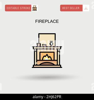 Einfaches Vektor-Symbol für Kamin. Stock Vektor
