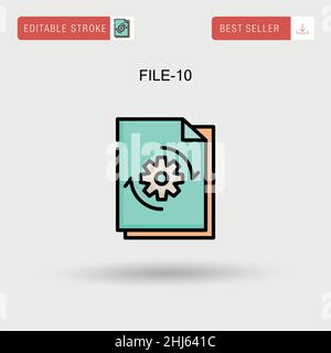 File-10 einfaches Vektorsymbol. Stock Vektor