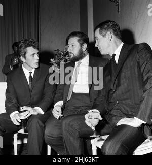 Die Schauspieler Terence Stamp, Peter Ustinov und Robert Ryan. 23rd Mai 1961. Stockfoto