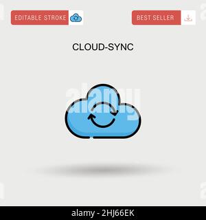 Einfaches Vektorsymbol für Cloud-Sync. Stock Vektor