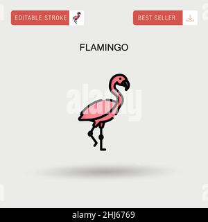 Einfaches Flamingo-Vektorsymbol. Stock Vektor