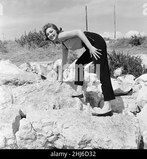 1956 Venice Film Festival, Freitag, 31st. August 1956. Unser Bild Zeigt ... Die italienische Schauspielerin Sylva Koscina. Stockfoto