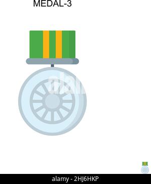 Medal-3 einfaches Vektorsymbol. Illustration Symbol Design-Vorlage für Web mobile UI-Element. Stock Vektor