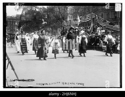 Schwedische Abteilung in Olympia Parade Stockfoto