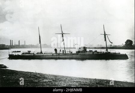 Schwedisch TB Hugin in Großbritannien - 1884. Stockfoto