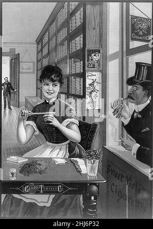 Süße Violett Zigaretten. Globus Tabak Co Stockfoto