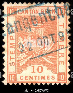 Schweiz Bern Umsatz 1892-1902 10c - 39A III-95 Langenthal. Stockfoto