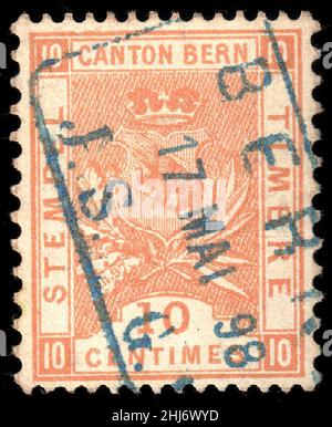 Schweiz Bern Einnahmen 1892-1902 10c - 39A XII-97 BERN. Stockfoto