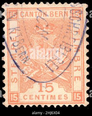 Schweiz Bern Umsatz 1892-1902 15c - 40AI VII-93. Stockfoto