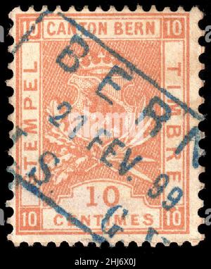 Schweiz Bern Umsatz 1892-1902 10c - 39A X-98 BERN. Stockfoto