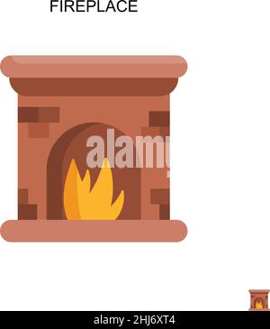 Einfaches Vektor-Symbol für Kamin. Illustration Symbol Design-Vorlage für Web mobile UI-Element. Stock Vektor