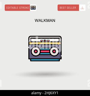 Einfaches Vektor-Symbol für Walkman ®. Stock Vektor