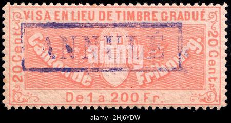 Schweiz Fribourg 1870 Visumerlöse 20c - 1a. Stockfoto