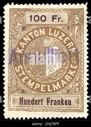 Schweiz Luzern Umsatz 1897 6 100Fr - 71 - E 1 97. Stockfoto