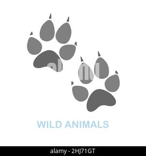 Flache Ikone der wilden Tiere. Farbiger Elementschild aus der Wildtiersammlung. Flat Wild Animals Icon-Zeichen für Webdesign, Infografiken und mehr. Stock Vektor