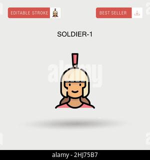 Soldier-1 einfaches Vektorsymbol. Stock Vektor