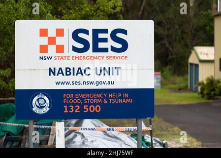 Die Nabiac-Niederlassung des State Emergency Service oder SES und der Rural Fire Brigade an der mittleren Nordküste von New South Wales, Australien Stockfoto