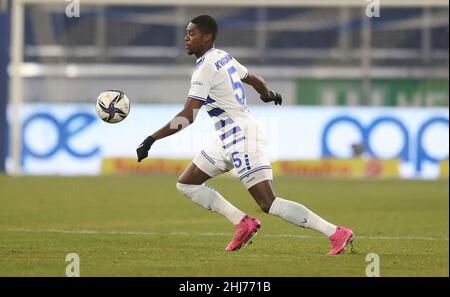 firo: 01/26/2022 Fuvuball: Fußball: 3rd Bundesliga, Saison 2021/2022 MSV Duisburg - 1.FC Magdeburg 0: 5 Einzelaktion, Leroy Kwadwo Stockfoto