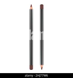 Kosmetikstift. Augenbraue Eyeliner Make-up Stift Vektor Vorlage. Realistische Schönheit Lipliner Vorlage, dekorative Mode-Kosmetik. Augenlinse Bleistift mocku Stock Vektor