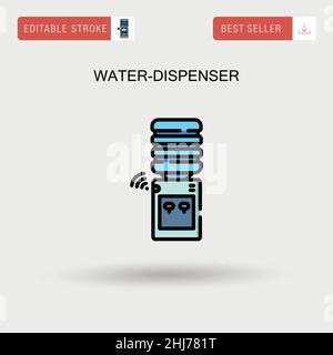 Einfaches Vektorsymbol für Wasserspender. Stock Vektor