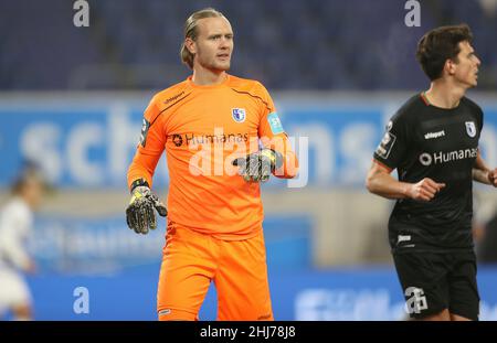 Duisburg, Deutschland. 26th Jan, 2022. firo : 01/26/2022 Fuvuball: Fußball: 3rd Bundesliga, Saison 2021/2022 MSV Duisburg - 1.FC Magdeburg 0: 5 Dominik Reimann, FCM, Quelle: dpa/Alamy Live News Stockfoto