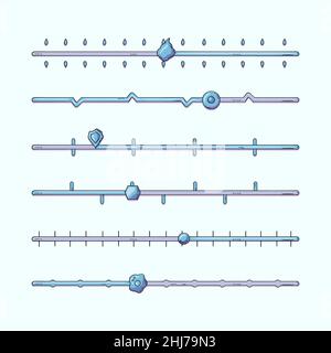 Handgezeichnete flache Schieberegler stellen Vektordarstellung ein. Stock Vektor