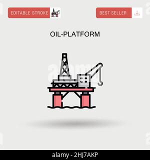 Einfaches Vektorsymbol für die Ölplattform. Stock Vektor