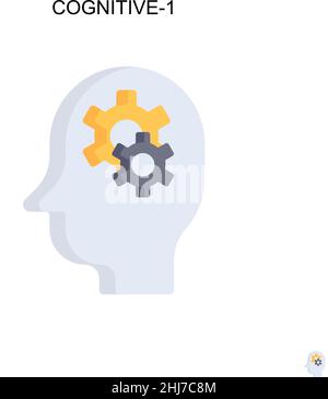 Cognitive-1 einfaches Vektorsymbol. Illustration Symbol Design-Vorlage für Web mobile UI-Element. Stock Vektor