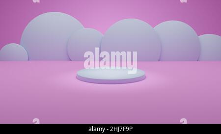 Abstrakt Geometrische 3D Render Kreis Zylinder Podium Hintergrund. Minimalismus Pastellfarben Still Life Style Stockfoto