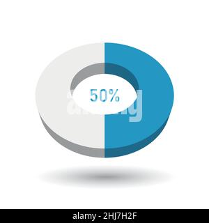 50 % 3D-Vektor-Kreisdiagramm Stock Vektor