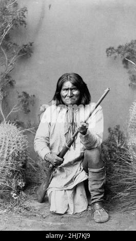 Geronimo, 1829-1909, Stammesführer. Apache. indianisch/indianisch/indianisch. Foto von A.F. Randall, Wilcox, A.T. Stockfoto