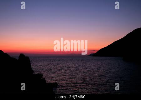 Sonnenuntergang in Porto Venere. Stockfoto