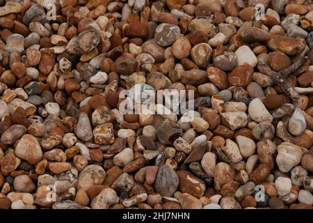 Nahaufnahme von Kieselsteinen. Stockfoto