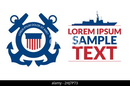 Marine Poster Konzept, Karte, Banner, Hintergrunddesign. EPS 10. Stock Vektor