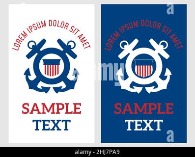 Marine Poster Konzept, Karte, Banner, Hintergrunddesign. EPS 10. Stock Vektor