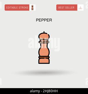 Einfaches Vektorsymbol „Pepper“. Stock Vektor