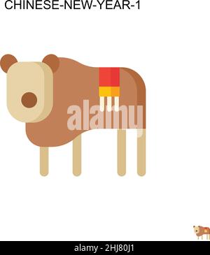 Chinesisch-Neujahr-1 einfaches Vektor-Symbol. Illustration Symbol Design-Vorlage für Web mobile UI-Element. Stock Vektor