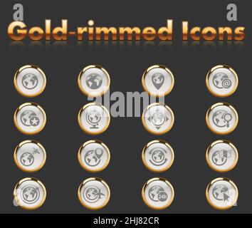 Globen Icon Set Stock Vektor