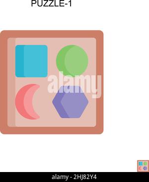 Puzzle-1 einfaches Vektor-Symbol. Illustration Symbol Design-Vorlage für Web mobile UI-Element. Stock Vektor