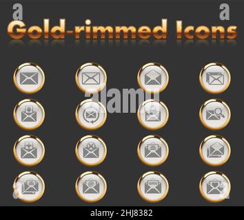 E-mail Icon Set Stock Vektor