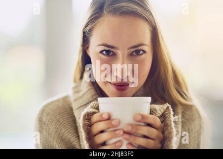 Der Morgen ist kaputt und der Kaffee hat gesprochen Stockfoto