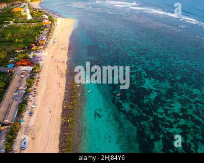 Blick auf den Pandawa Beach in Bali Indonesien. Schönheit in der Natur Bali Indonesien Stockfoto