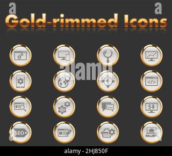 Seo Icon Set Stock Vektor