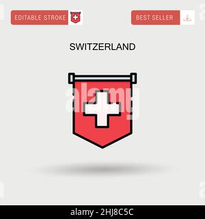 Schweiz einfaches Vektorsymbol. Stock Vektor