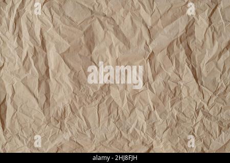 Zerknittertes braunes Papier, abstrakter Hintergrund oder Textur Stockfoto