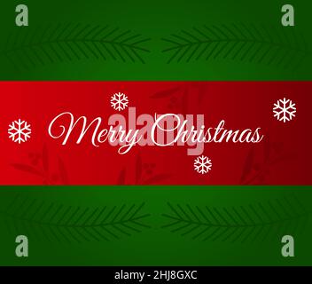 Weihnachtskarte in roten und grünen Farben. Frohe Weihnachten. Stock Vektor